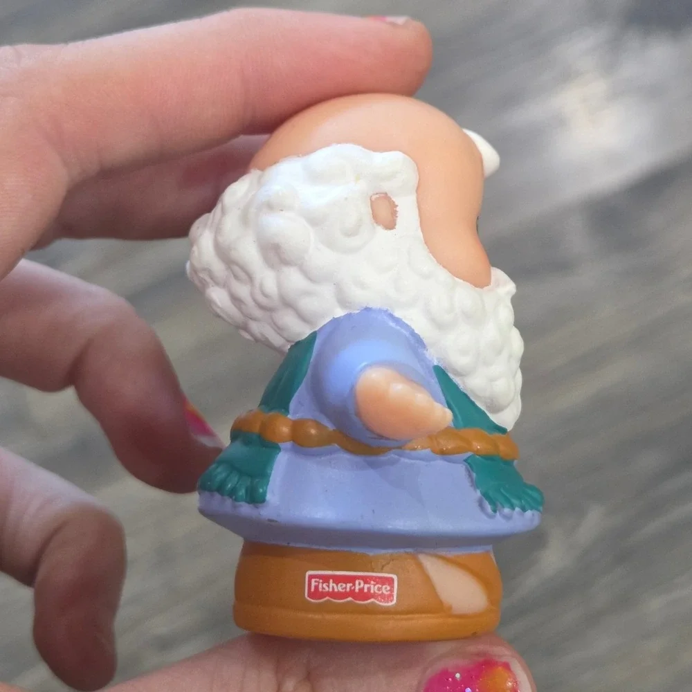 Fisher Price Little People Noah Noahs Ark Figure Blue White Vintage Collectible